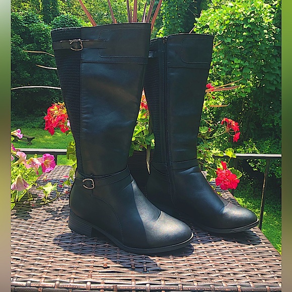 Cloudwalkers By Avenue Black Wide Calf Boots .Woman’s Size 9 1/2 W - Picture 3 of 16